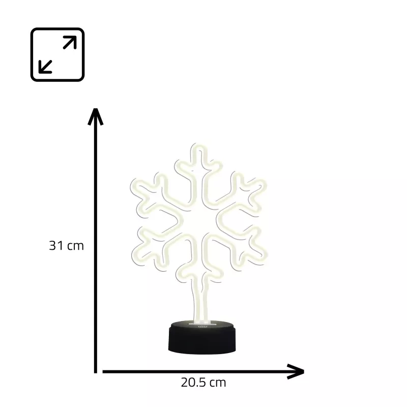Manta SNL84WH Luz decorativa LED flocos de neve, branco frio, a pilhas, suspensa, plástico, branco, 200 mm