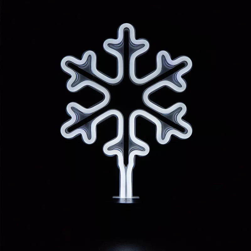 Manta SNL84WH Luz decorativa LED flocos de neve, branco frio, a pilhas, suspensa, plástico, branco, 200 mm