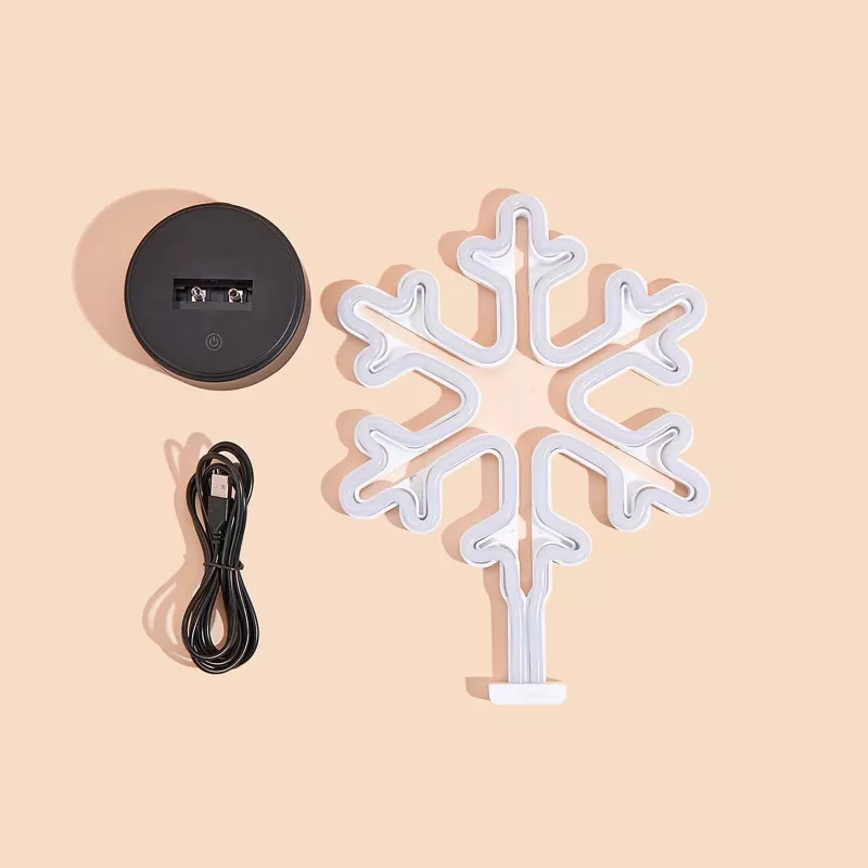 Manta SNL84WH Luz decorativa LED flocos de neve, branco frio, a pilhas, suspensa, plástico, branco, 200 mm