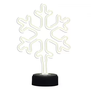 Manta SNL84WH Luz decorativa LED flocos de neve, branco frio, a pilhas, suspensa, plástico, branco, 200 mm