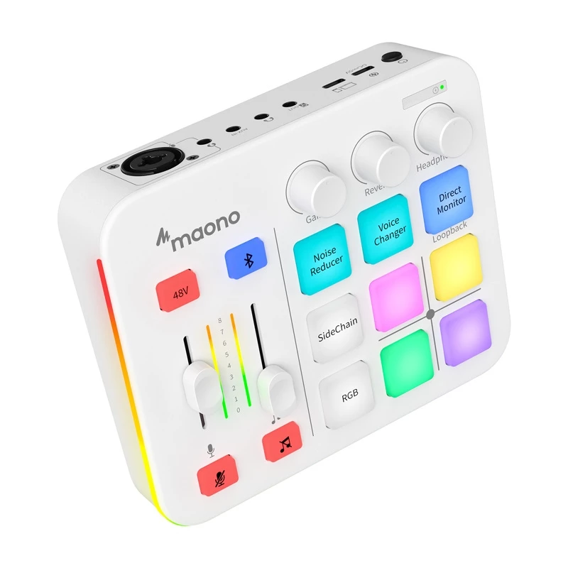 Interface de áudio Maono G1 Neo USB-C placa de som - branco