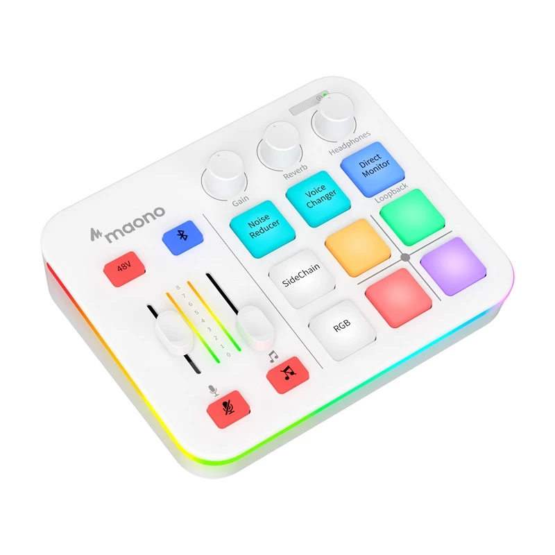 Interface de áudio Maono G1 Neo USB-C placa de som - branco