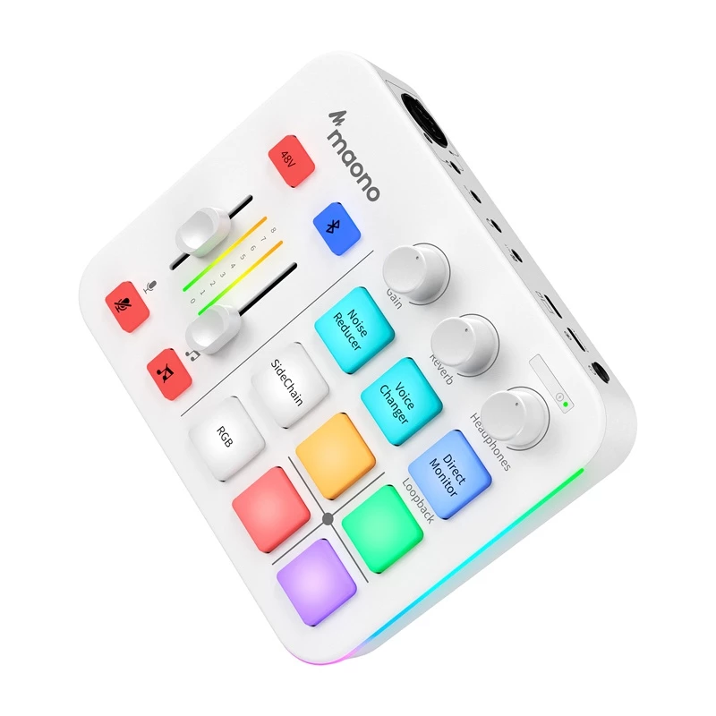 Interface de áudio Maono G1 Neo USB-C placa de som - branco