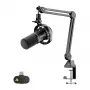 Microfone dinâmico MAONO PD200WS (preto) – USB/XLR cardioide com RGB e monitorização sem latência