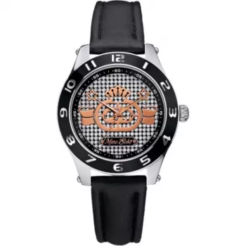 MARC ECKO E09502M1 Relógio de quartzo analógico unissexo 39mm Caixa de aço inoxidável Bracelete de silicone preta