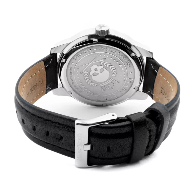 Relógio de pulso MARC ECKO homem E11591G1 - 45mm quartzo analógico mostrador preto bracelete prateada
