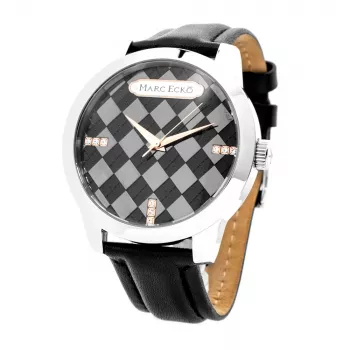 Relógio de pulso MARC ECKO homem E11591G1 - 45mm quartzo analógico mostrador preto bracelete prateada