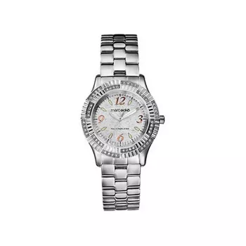 MARC ECKO Relógio de mulher de quartzo analógico aço inoxidável mostrador prateado 37mm E95054L1
