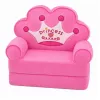 Poltrona reclinável sofá com coroa 2-em-1 para criança MARKA NIEZDEFINIOWANA Soft Pink