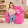 Poltrona reclinável sofá com coroa 2-em-1 para criança MARKA NIEZDEFINIOWANA Soft Pink
