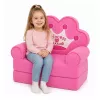Poltrona reclinável sofá com coroa 2-em-1 para criança MARKA NIEZDEFINIOWANA Soft Pink