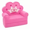 Poltrona reclinável sofá com coroa 2-em-1 para criança MARKA NIEZDEFINIOWANA Soft Pink