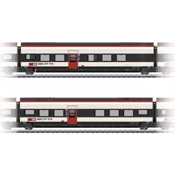 Märklin 43462 H0 Conjunto de carruagens complementares 2 para SBB Giruno: carruagem 2.ª classe D(B9) e E(B8)