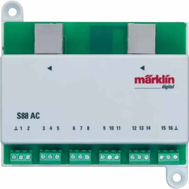 Märklin 60881 Módulo de retorno digital s88 para 16 entradas de contacto – Verde/Branco