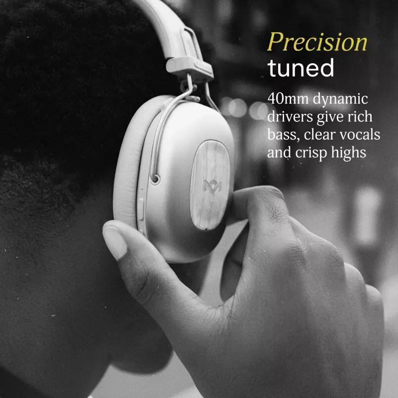 Marley Positive Vibration Rebel auscultadores Bluetooth ANC over-ear – Signature Black