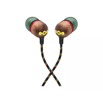 Auscultadores intra-auriculares com fio Marley Smile Jamaica com microfone e USB-C, drivers de 9 mm – Rasta (EM-JE042-RA)