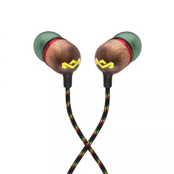 Auscultadores intra-auriculares com fio Marley Smile Jamaica com microfone e USB-C, drivers de 9 mm – Rasta (EM-JE042-RA)
