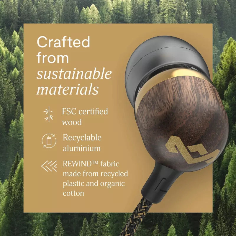 Marley Smile Jamaica Auscultadores com fio com microfone, USB Type-C, latão
