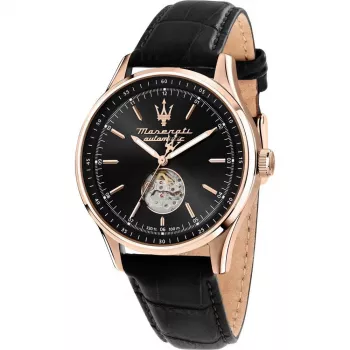 Maserati Relógio automático de homem Potenza R8821124001 42mm mostrador azul bracelete de pele