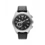 Maserati Relógio analógico de quartzo homem Potenza R8851112001 45mm aço inoxidável mostrador preto bracelete de pele