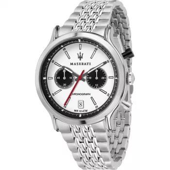 Relógio de quartzo de homem Maserati R8873638004 42 mm mostrador preto bracelete de pele