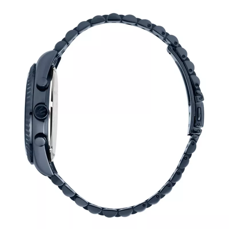 Relógio de homem Maserati R8873600011, caixa de aço inoxidável de 43 mm, mostrador azul, quartzo, vidro mineral, 10 ATM