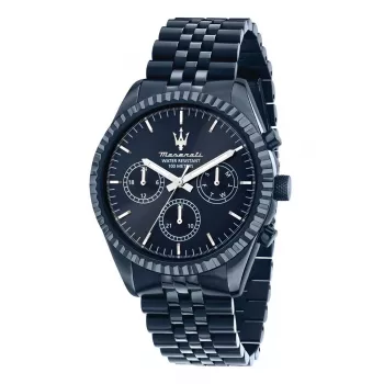 Maserati Cronógrafo para homem Successo R8873600011 - caixa de aço inoxidável de 44 mm, mostrador azul, quartzo