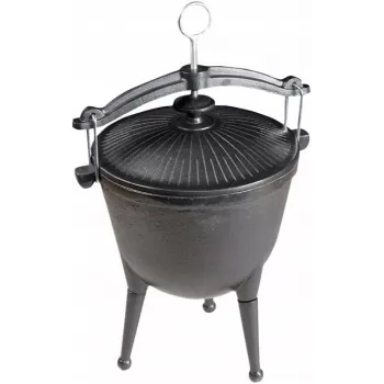 MASTER GRILL caldeirão de caça em ferro fundido MG629 – 8L, pré-temperado, para fogueira e cozinha ao ar livre