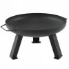 MASTER GRILL lareira de jardim 80 cm redonda em aço preto