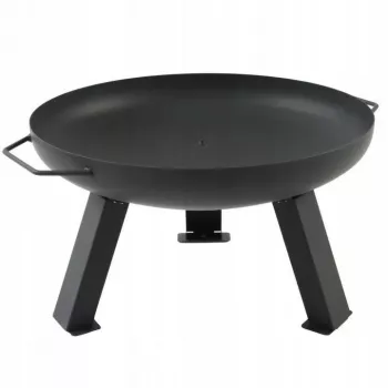 MASTER GRILL lareira de jardim 80 cm redonda em aço preto