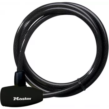Master Lock 8154EURD Cadeado de cabo com chave, 1,8 m x 10 mm, Preto