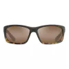 MAUI JIM H766-10MF Óculos de sol retangulares unissexo preto mate cinzento neutro 58mm