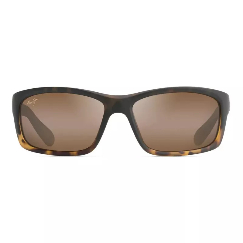 MAUI JIM H766-10MF Óculos de sol retangulares unissexo preto mate cinzento neutro 58mm
