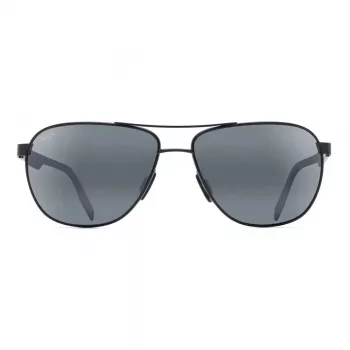 Óculos de sol de homem MAUI JIM 728-2M polarizados - armação preta mate, lentes cinzento neutro