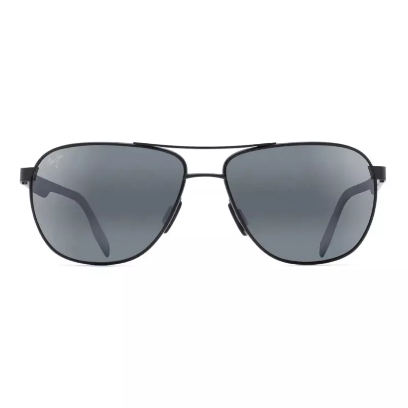 Óculos de sol de homem MAUI JIM 728-2M polarizados - armação preta mate, lentes cinzento neutro