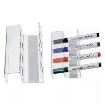 MAUL porta-canetas magnético em acrílico para 4 marcadores de quadro branco ou flipchart, cristalino (6388405)