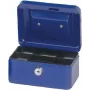 MAUL Caixa de dinheiro azul 152x125x81 mm com fechadura de cilindro e tabuleiro para moedas 56101-37