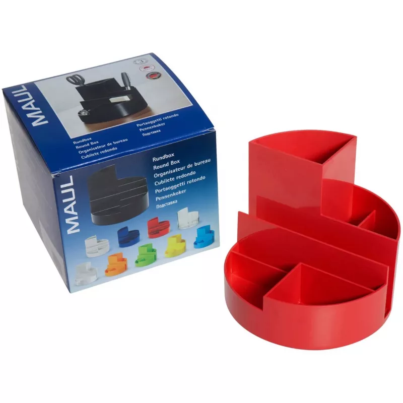 MAUL organizador de secretária redondo plástico 14 cm de diâmetro 12,5 cm de comprimento 4117625