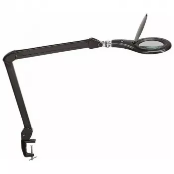 MAUL Candeeiro de lupa LED Makro com base de fixação preto
