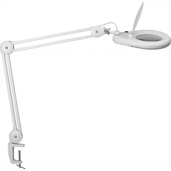 Candeeiro de lupa LED Maul Viso com base de fixação, branco