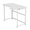 Mesa dobrável em L MCN Maclean branca 100x65 cm móvel com rodas bloqueáveis MC-1250 L/W