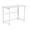 Mesa dobrável em L MCN Maclean branca 100x65 cm móvel com rodas bloqueáveis MC-1250 L/W