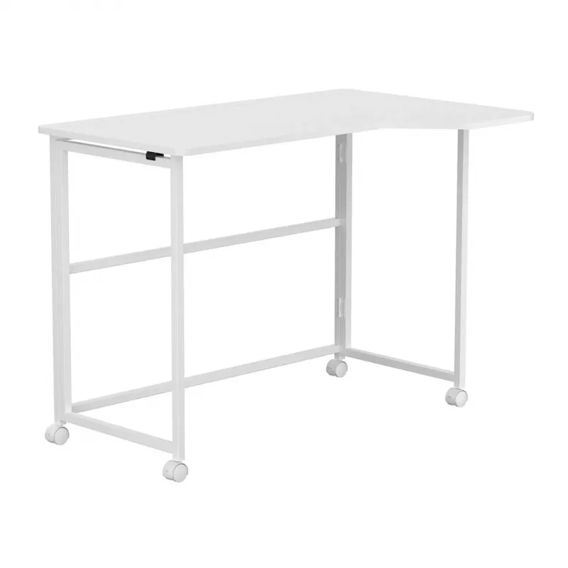 Mesa dobrável em L MCN Maclean branca 100x65 cm móvel com rodas bloqueáveis MC-1250 L/W