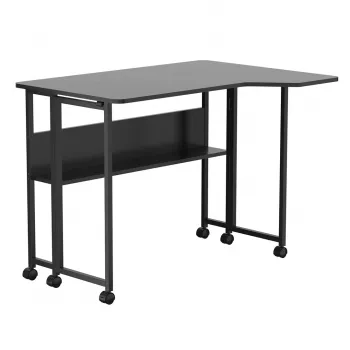 MCN Maclean secretária/mesa dobrável, preta, móvel, 100x73 cm, máx. 50 kg, angular, em L, MC-126 L/B