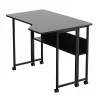 MCN Maclean secretária/mesa dobrável, preta, móvel, 100x73 cm, máx. 50 kg, angular, em L, MC-126 L/B