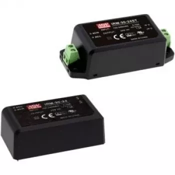 Módulo de fonte de alimentação AC/DC encapsulado MEAN WELL IRM-30-12 30W 12V 2,5A montagem PCB 85-264VAC ITE 60950/62368 preto