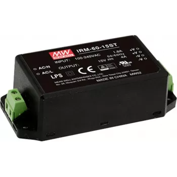 Fonte de alimentação AC/DC para montagem em PCB Mean Well IRM-60-12ST 60W 12V 5A