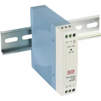 MEAN WELL MDR-10-24 fonte de alimentação para calha DIN 10W 24V DC, 0,42A