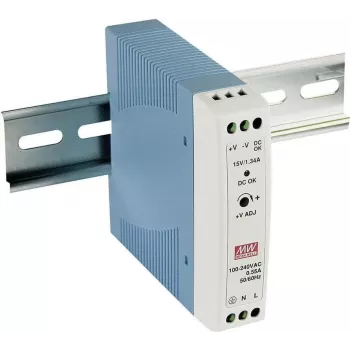 MEAN WELL MDR-20-5 Fonte de alimentação para calha DIN 15W 5V 3A