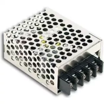 Fonte de alimentação MEAN WELL RS-15-48 15W 48V DC fechada com proteção contra sobrecarga, sobretensão e curto-circuito, caixa metálica, entrada 85-264V AC